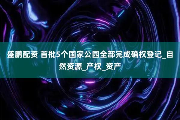 盛鹏配资 首批5个国家公园全部完成确权登记_自然资源_产权_资产