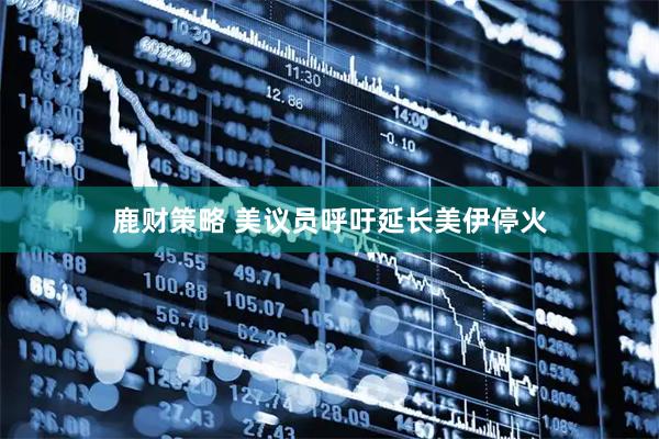 鹿财策略 美议员呼吁延长美伊停火